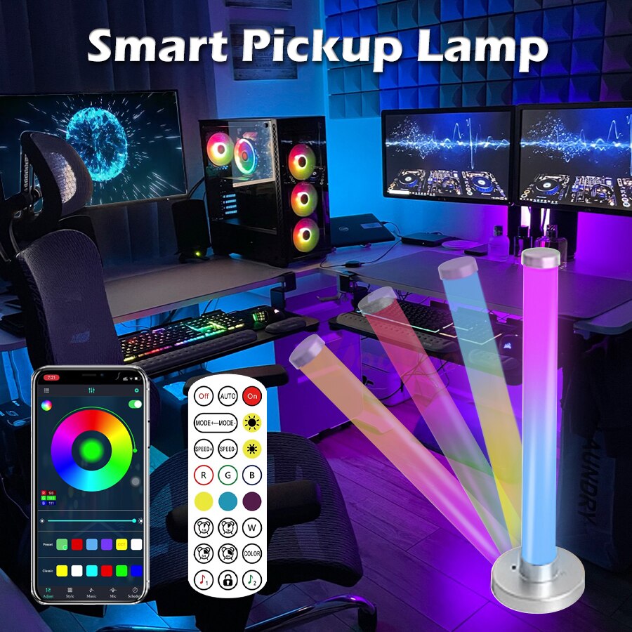 LED 스마트 분위기 야간 조명 RGB 리듬 백라이트 USB APP 원격 사운드 활성화 테이블 램프 홈 파티 룸 장식
